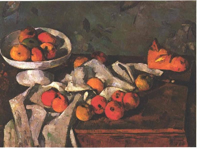 Paul Cezanne life with a fruit dish and apples oil painting picture